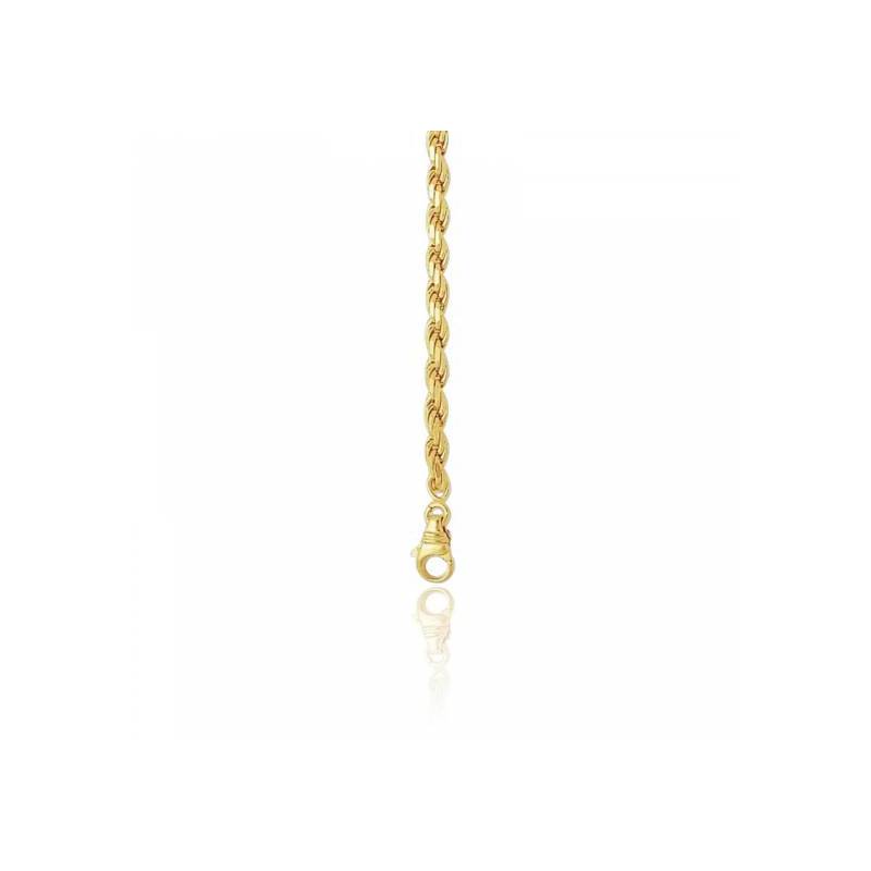 750/1000 Yellow Gold Hollow Twisted Rope Chain, 60 cm Length - Manillon