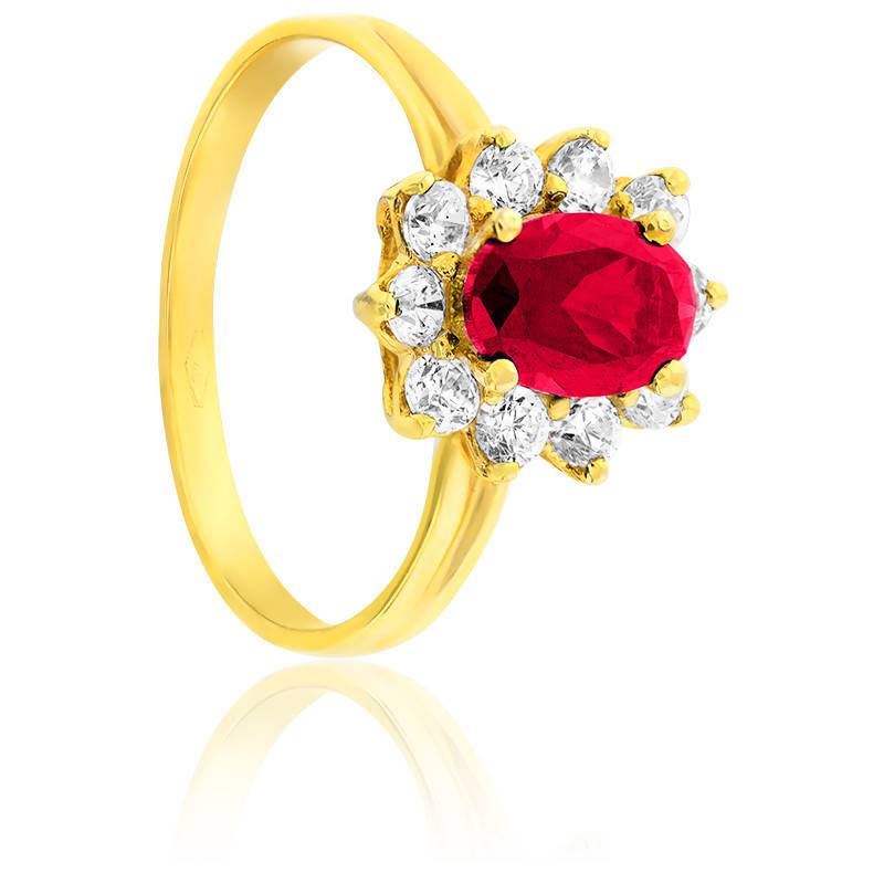 Bague or jaune online rubis