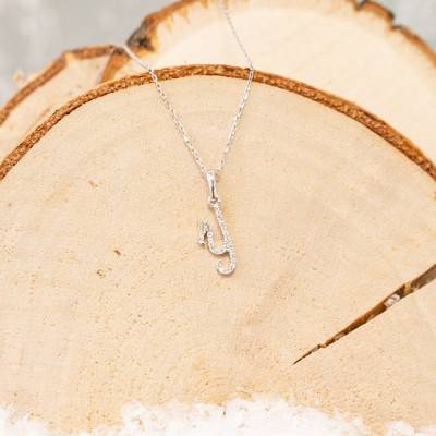 Pendentif lettre Y Or Blanc 750 & diamants - Allegoria