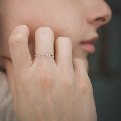 Lonely Star 750/1000 White Gold Ring - Ocarat