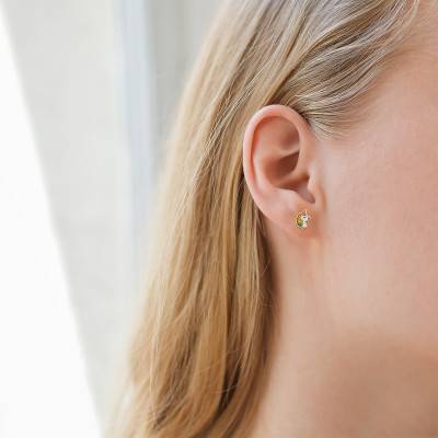 Boucles d'oreilles licorne Or Jaune 375 & email - Bambins