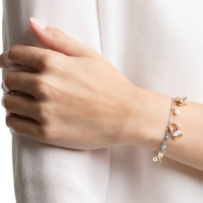 Bracelet Océan multicolore & métal plaqué, Longueur 16,5 cm ajustable - Swarovski