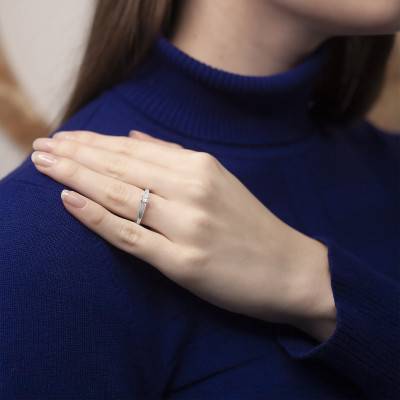 Bague Solitaire Déclaration, Diamant GSI2 0,20 ct & Or Blanc 750 - Alliantine