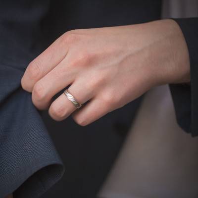 Olby Standard Ribbon Two-Tone 750 Gold Wedding Ring, Width 4.50 mm - Maison Girard