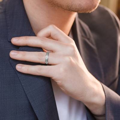 Half-Dome Standard Malaga Wedding Ring in 925/1000 Silver, Width 4 mm - Amore
