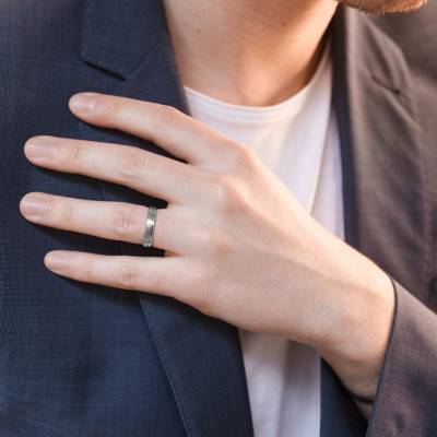 Alliance Ruban Standard Ravel à Sillon en Palladium 950, Largeur 4 mm - Fair'Belle