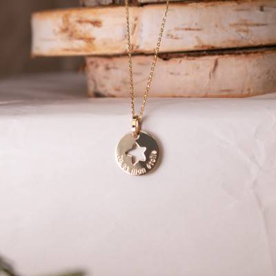 My Star 9K Yellow Gold Medal, 13 mm Diameter - Lucas Lucor