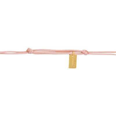 Bracelet prénom personnalisé, cordon & Or Jaune 375, Longueur ajustable - Scarlett or Scarlett