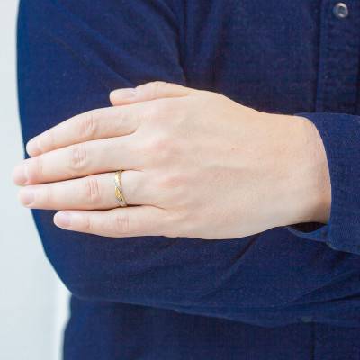 Half-Dome Standard 750/1000 2-Gold Wedding Ring, Width 4 mm - Fair'Belle