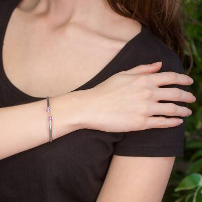 Bracelet flexible Or Blanc 375 & rhodolite - Rosatella