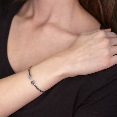 Bracelet flexible Or Blanc 375 & tanzanite - Rosatella