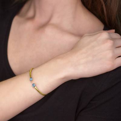 Bracelet flexible 2 Ors 375 & topaze - Rosatella