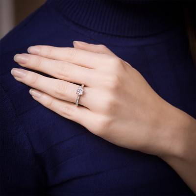 Bague Solitaire Grace Diamant 1,00 cts & Or Blanc 750 - Alliantine