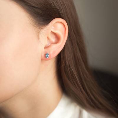 Boucles d'oreilles Or Blanc 375 & topaze - Aurora
