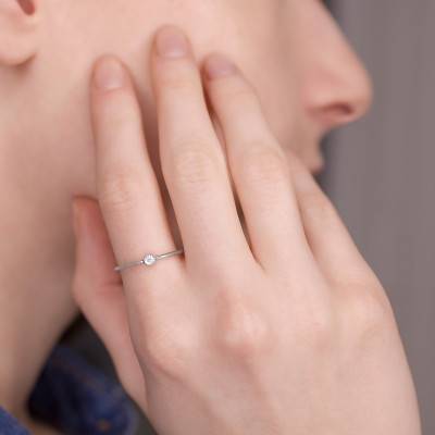 Bague diamant, Or Blanc 750 et argent - My Little Diamond
