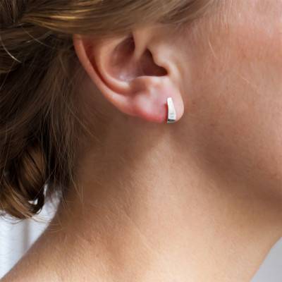 Boucles d'Oreilles Crochet Or Blanc 375 - Vandona