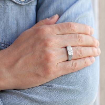 925 Silver & Zirconium Oxide Signet Ring - Imperium