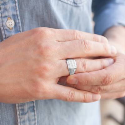 925 Silver Barrel Signet Ring - Imperium