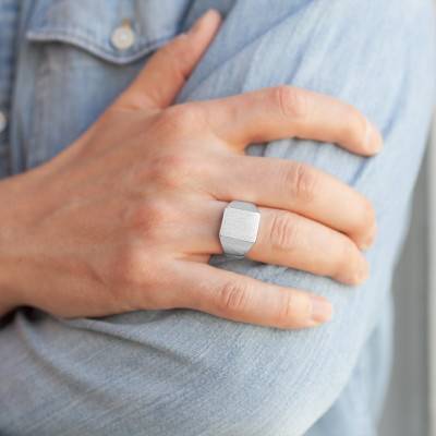 925 Silver Signet Ring, 12 x 15 mm - Imperium