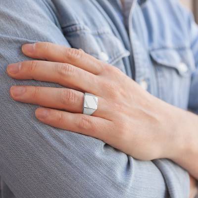925 Silver Signet Ring, 12 x 14 mm Face - Imperium