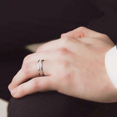 Castra Standard Ribbon Silver 925 Wedding Ring, Width 5.50 mm - Amore
