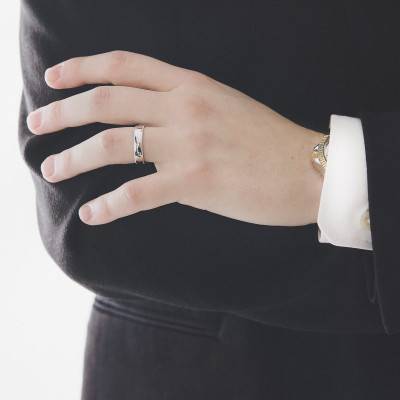 Alliance Pinilla en Argent, Largeur 4 mm - Amore