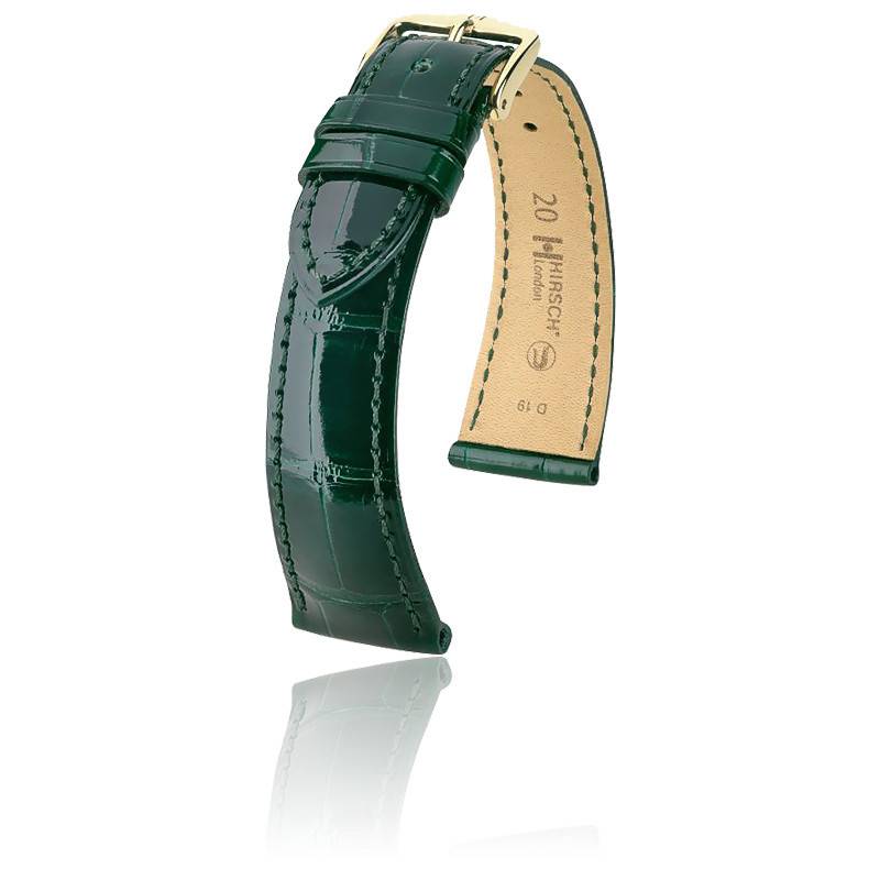 Bracelet Cuir London Vert Fonc Brillant Hirsch Ocarat