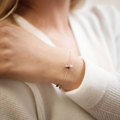 Bracelet Six Pierres Multicolores Or Jaune 750, Longueur 17 cm - Lucas Lucor