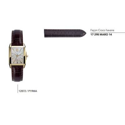 Bracelet de montre façon Croco havane pour montre série 12872 - Herbelin