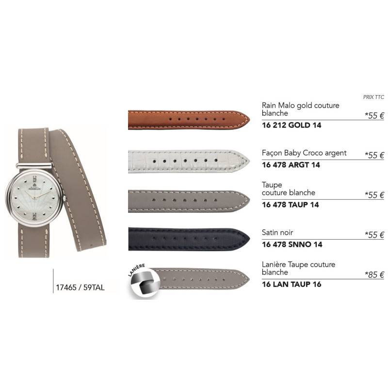 Leather Watch Straps for Series 17465 Watches - Herbelin