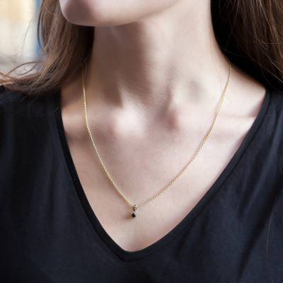 Pendentif Diamant Noir Or Jaune 750 - Emanessence