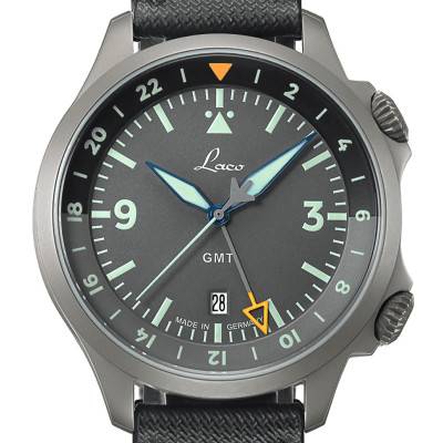Montre Pilot Special Models FRANKFURT GMT GRAU 862121.2 - Laco
