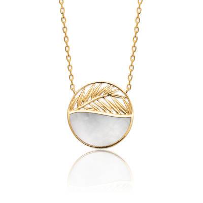 jewellerybox Collier et Pendentif Cœur en Argent 925/1000 et Nacre - 41cm