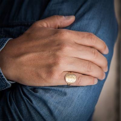 750 Yellow Gold 10F Marianne Coq Replica Coin Ring - Imperium