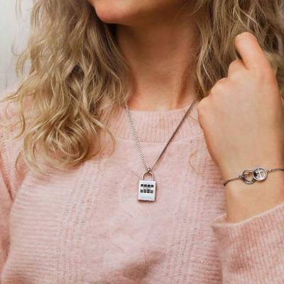 Collier Padlock Silver, Longueur 48 cm - Tom Hope