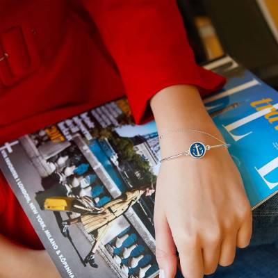 Bracelet Sapphire Blue, Longueur 13 cm à 15,5 cm - Tom Hope