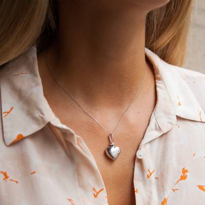 Pendentif porte-liquide cœur virgule argent rhodié - Emanessence