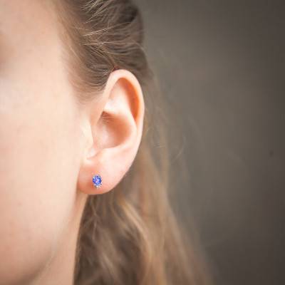 Boucles d'oreilles Or blanc Diamant & Tanzanite - Aurora