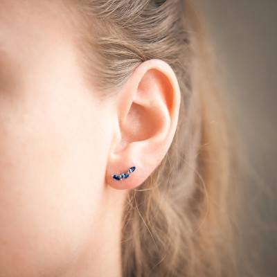 Boucles d'oreilles Or blanc & Topazes London Blue - Aurora