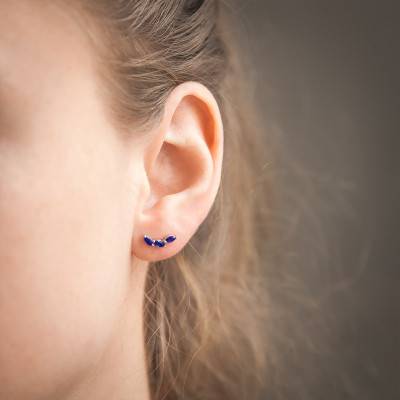 White Gold & Sapphire Earrings - Aurora