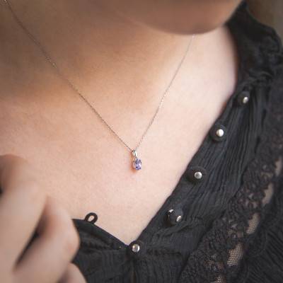 Pendentif Or blanc & Tanzanite - Aurora