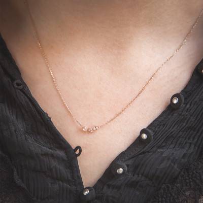 Collier Or Rose 375 ou 750 & Morganite Rose, Longueur 45 cm - Aurora
