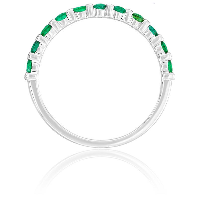 Bague En Or 18 Carats Avec 8 Petites émeraudes - Taille 49/50 - Occasion