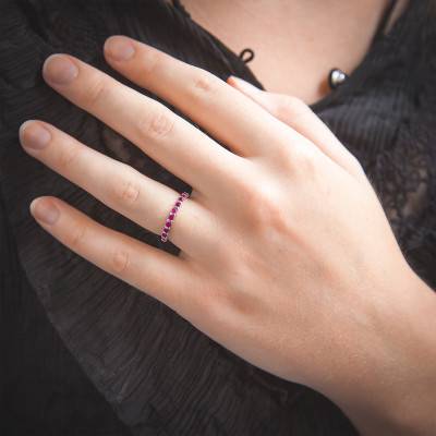 Bague Or Blanc 375 ou 750, Rubis 0,50 ct - Aurora