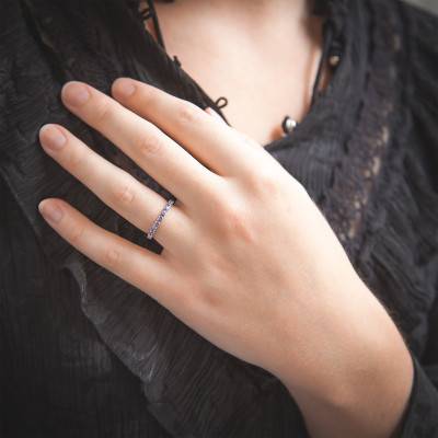 Bague Or Blanc 375 ou 750 & 11 Tanzanites - Aurora