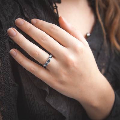 Bague Or Blanc 375 ou 750, Topazes & Diamants - Aurora
