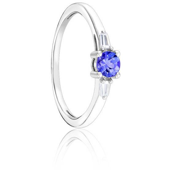 Bague Or Blanc Diamants & Tanzanite - Aurora - Ocarat