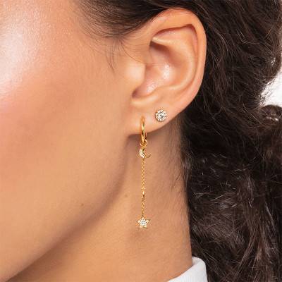 Gold-Plated Classic Single Hoop Earring, 12 mm or 13.5 mm Diameter - CR660-413-39 - Thomas Sabo