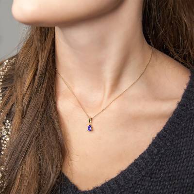 Yellow Gold 375 or 750 & Iolite Pendant - Aurora