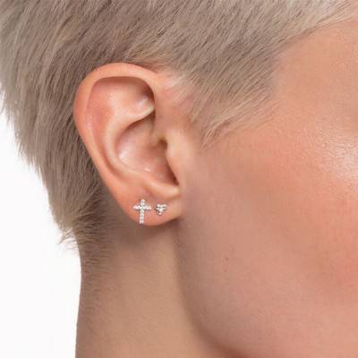 Silver Cross Single Stud Earring - H2131-051-14 - Thomas Sabo